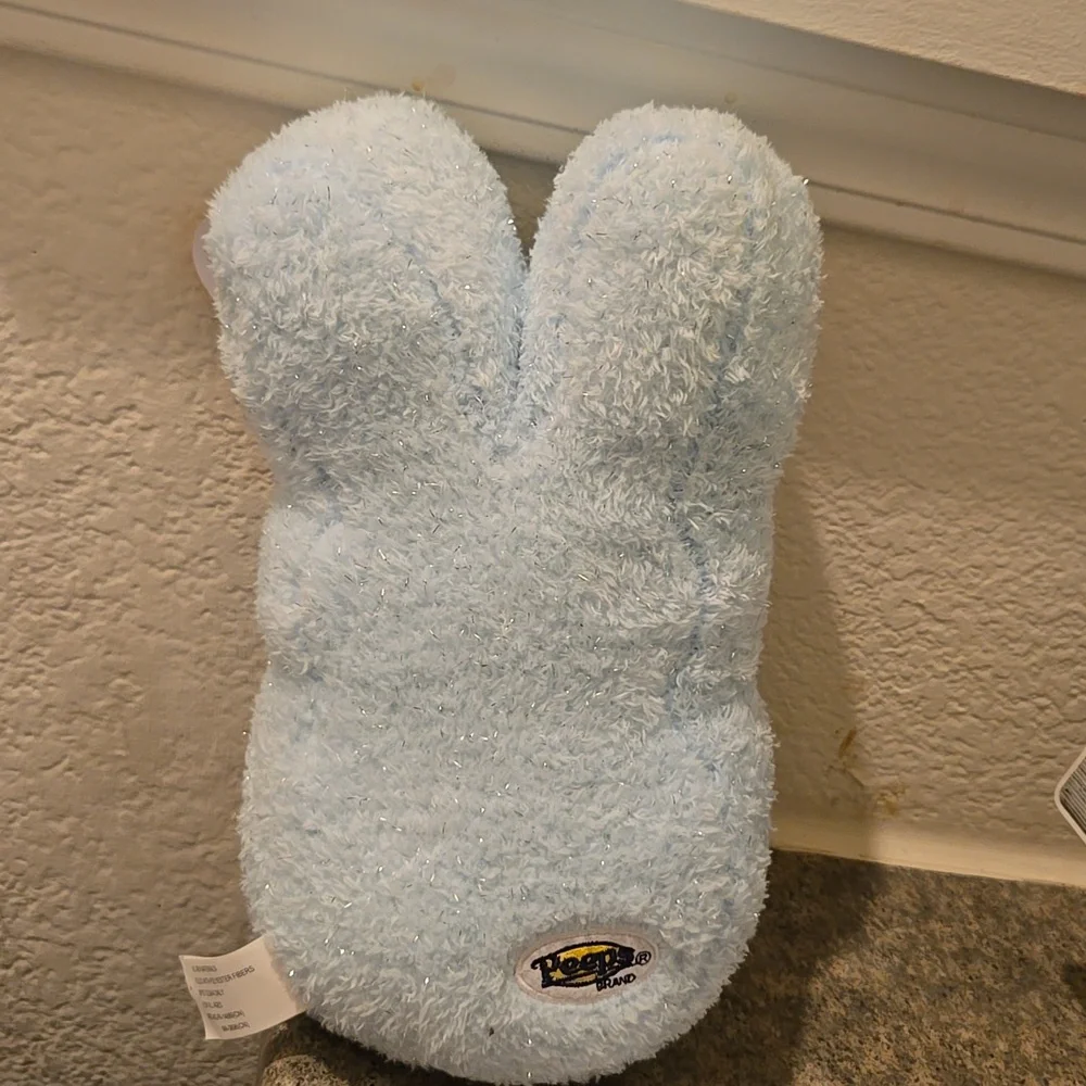 Peeps bunny pillow Blue Sparkles Nwt